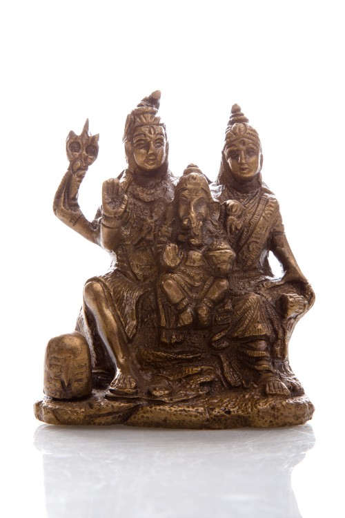 Статуэтка Шива, Парвати, Ганеш, 9 см, бронза