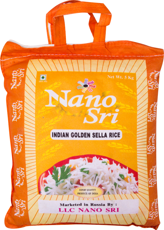 Индийский Рис Голден Селла Басмати, Нано Шри, пропаренный, 5 кг