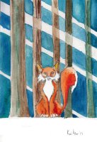 Открытка KaiArt: лис в лесу