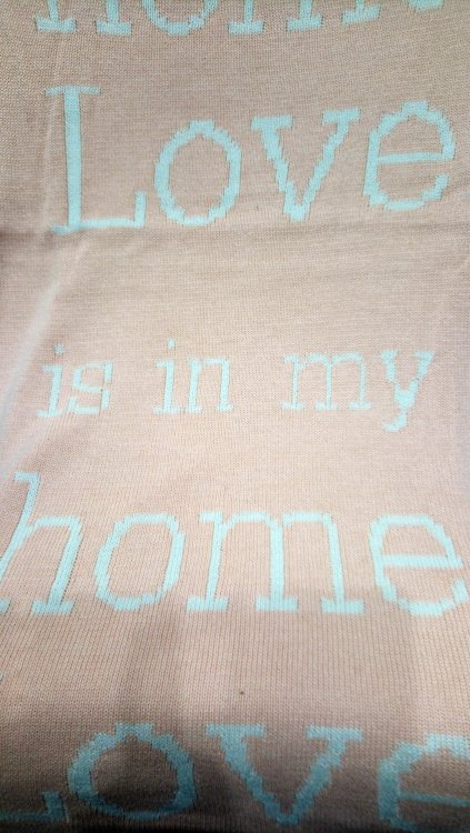 Покрывало, хлопок 100%, цвет белый и персиковый, рисунок "Love is in my home", 130х160 см